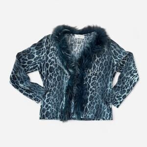 Vintage elia cheetah cardigan with